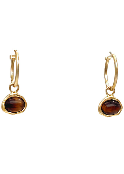 Tiger’s Eye Hoops