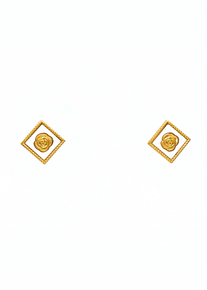 Vintage Rose Square Studs