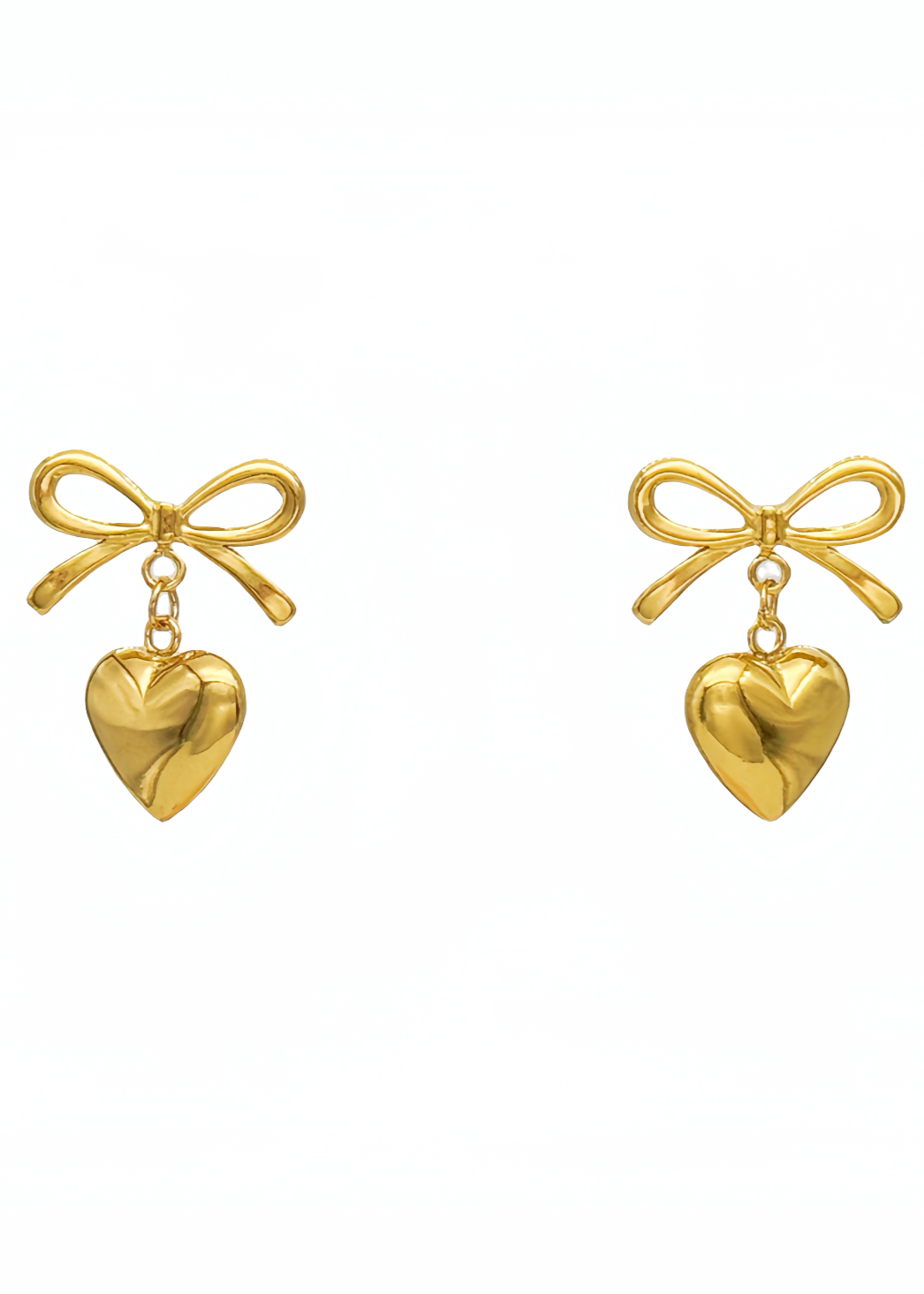 Heart Bow Dangle Earrings