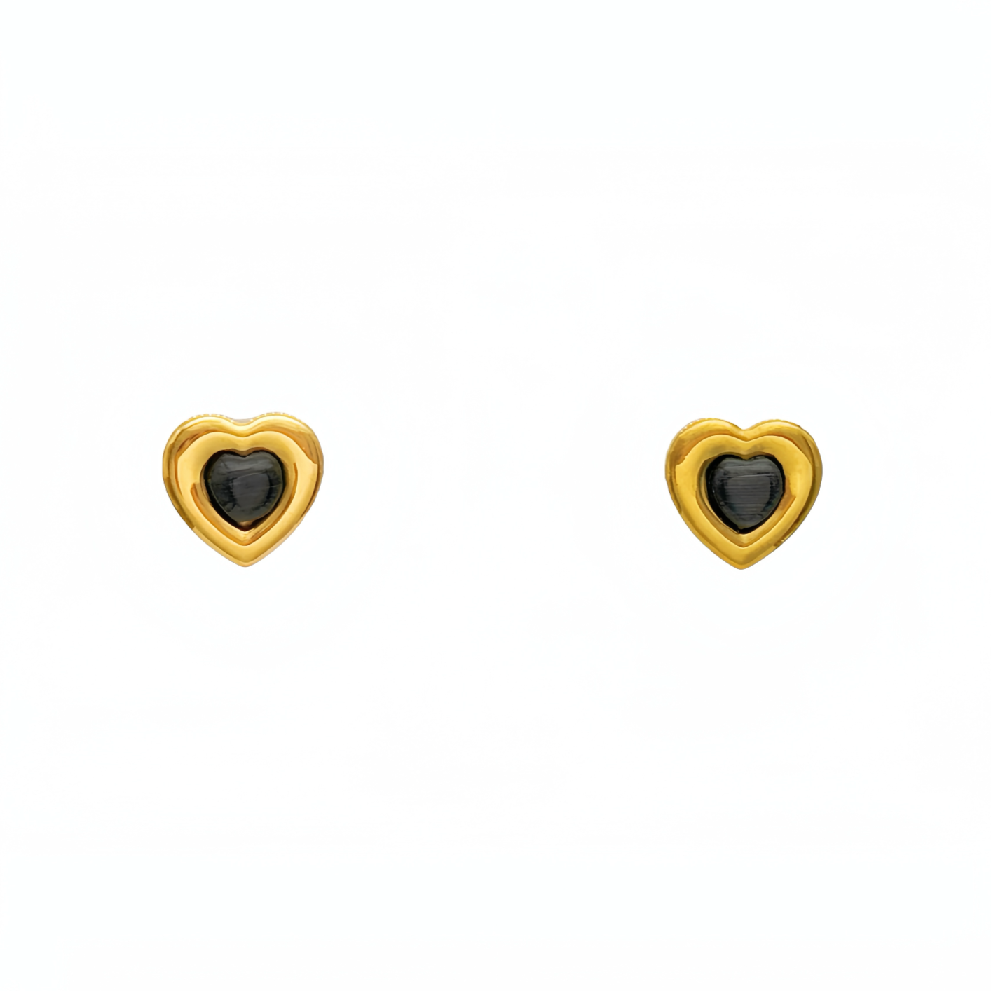 Onyx Heart Studs