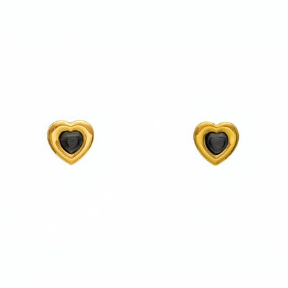 Onyx Heart Studs